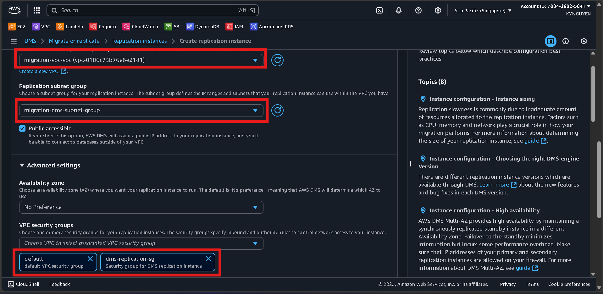 Create Database Security Group