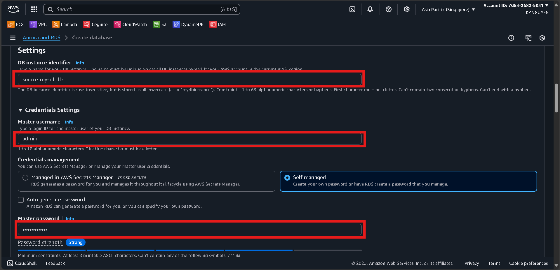 Create Database Security Group
