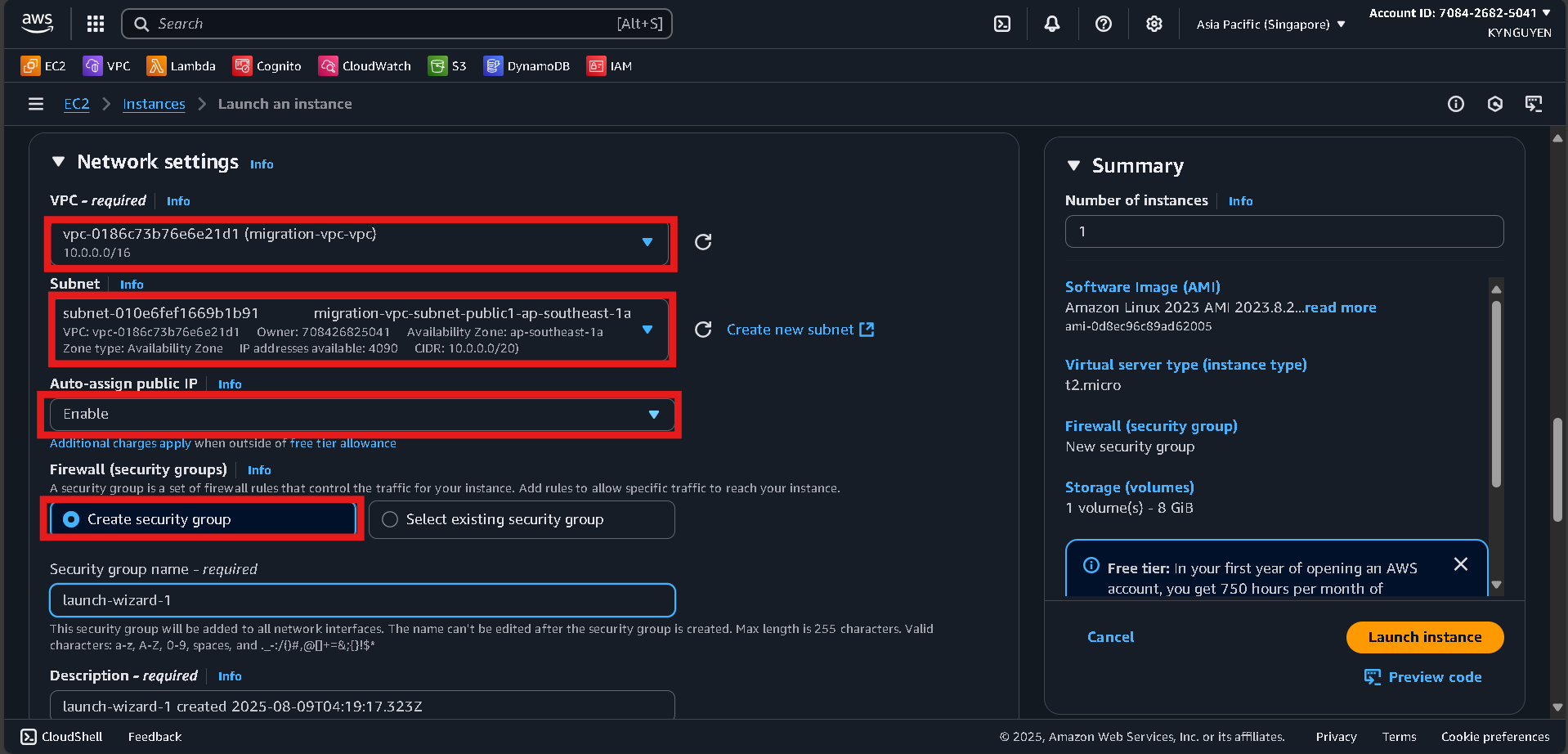 Create Database Security Group