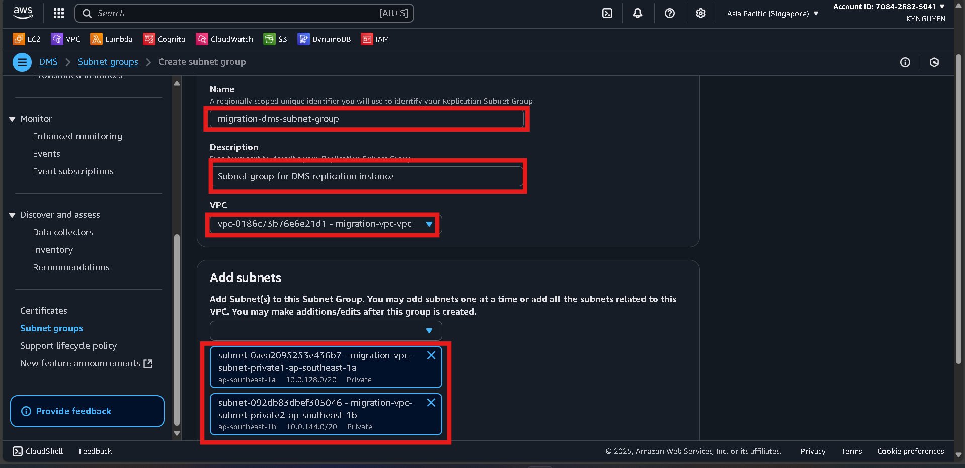 Create Database Security Group