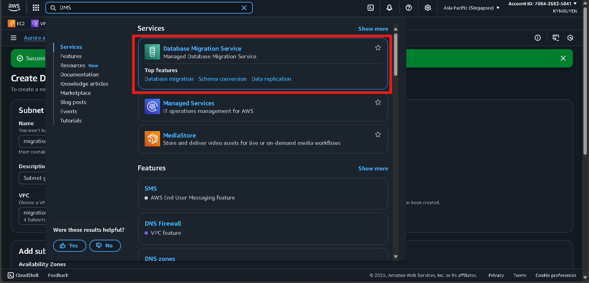 Create Database Security Group