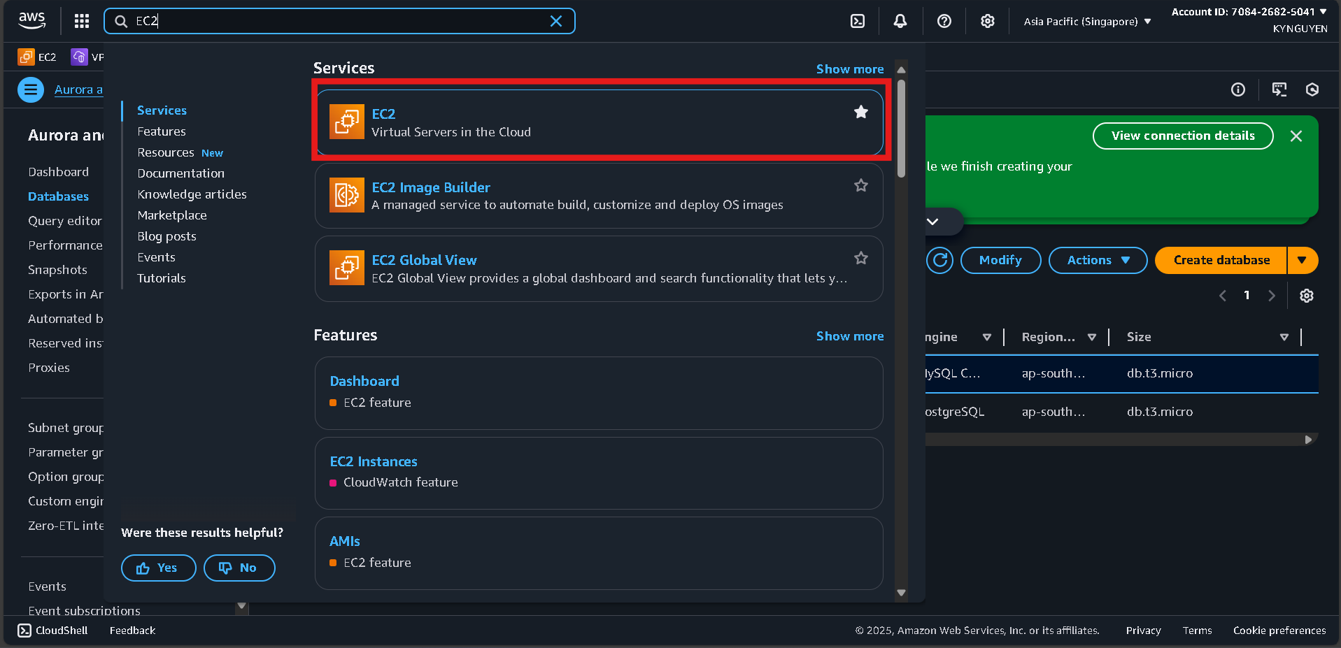 Create Database Security Group