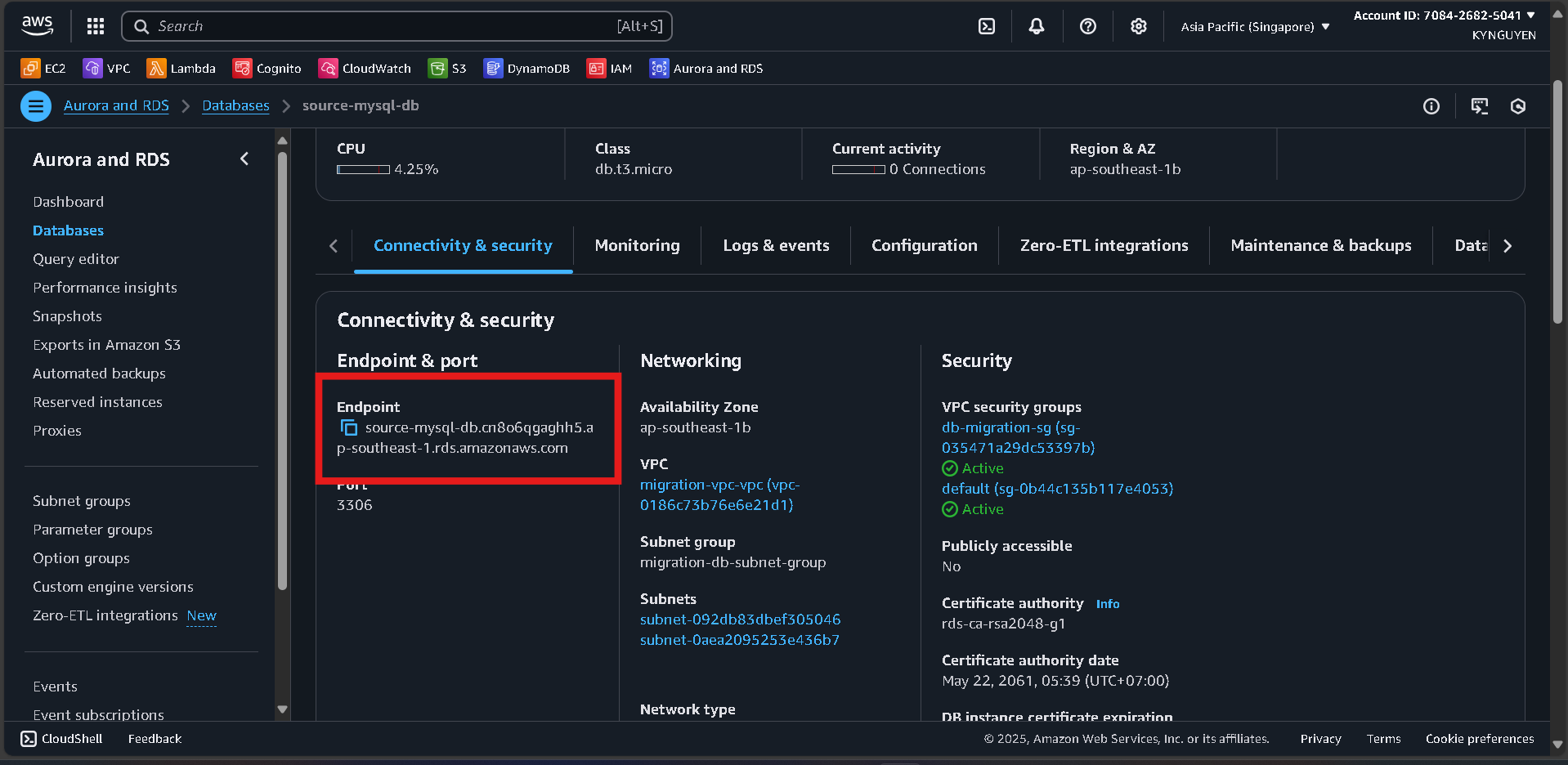 Create Database Security Group