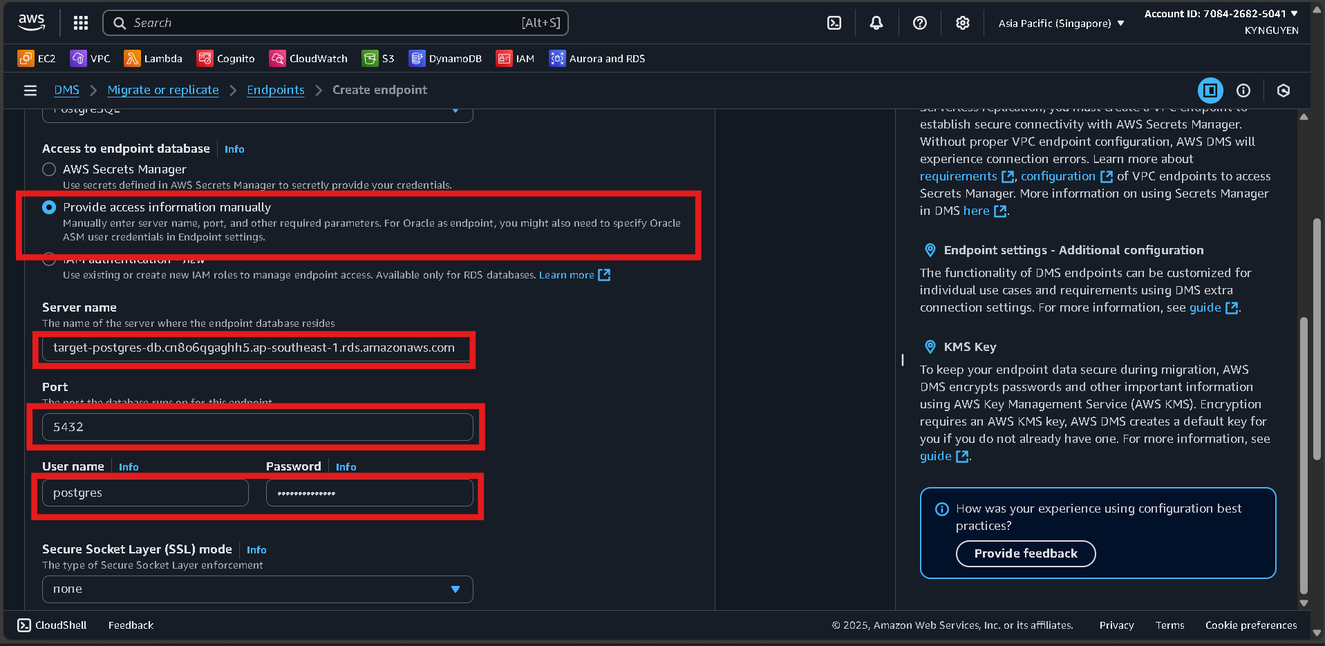 Create Database Security Group