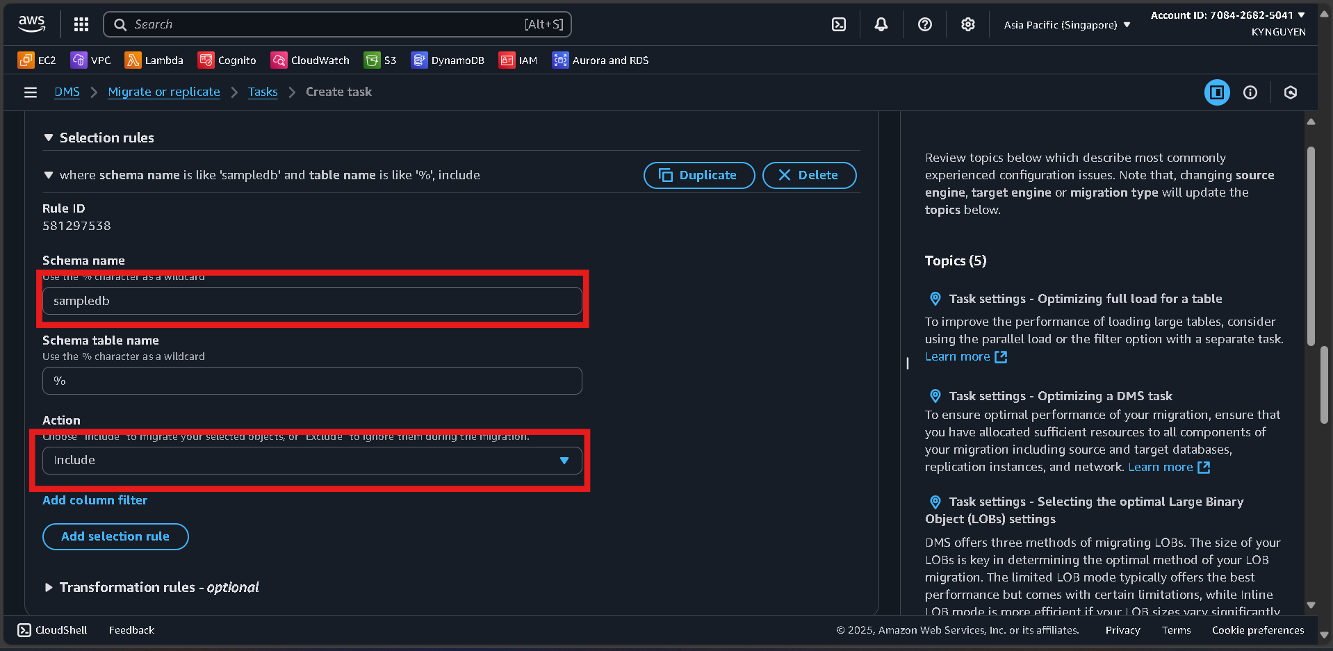 Create Database Security Group
